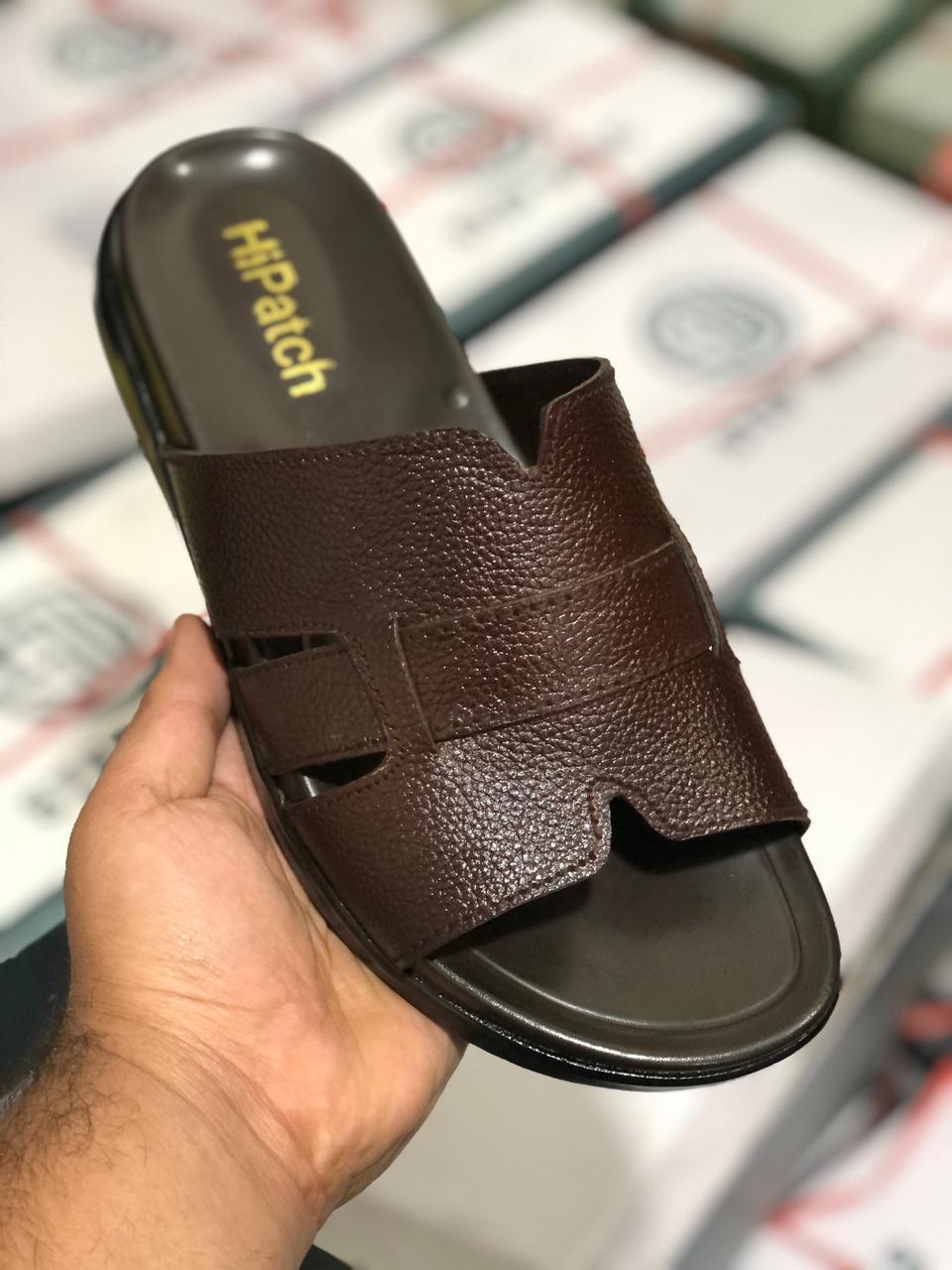 HP - Medicated Leather Slipper - 005 - BR - HiPatch Store