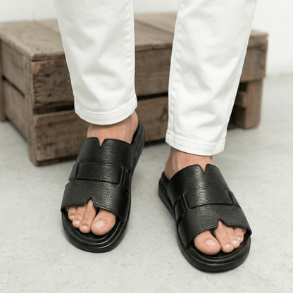 HP - Medicated Leather Slipper - 005 - BL - HiPatch Store