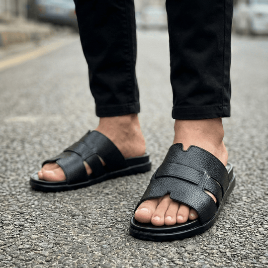 HP - Medicated Leather Slipper - 005 - BL - HiPatch Store