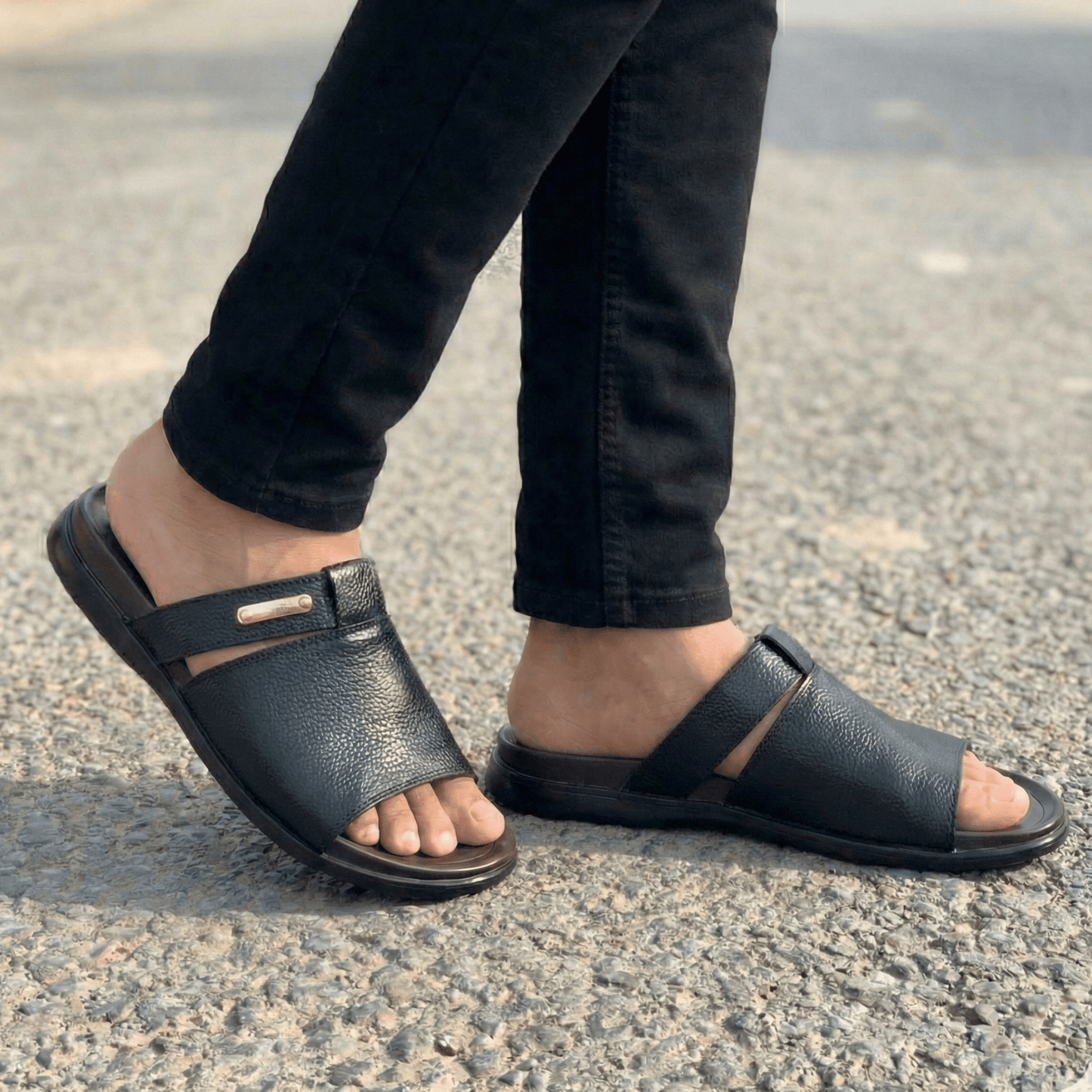 HP - Medicated Leather Slipper - 015 - BL - HiPatch Store