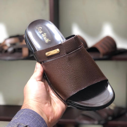 HP - Medicated Leather Slipper - 015 - BR - HiPatch Store