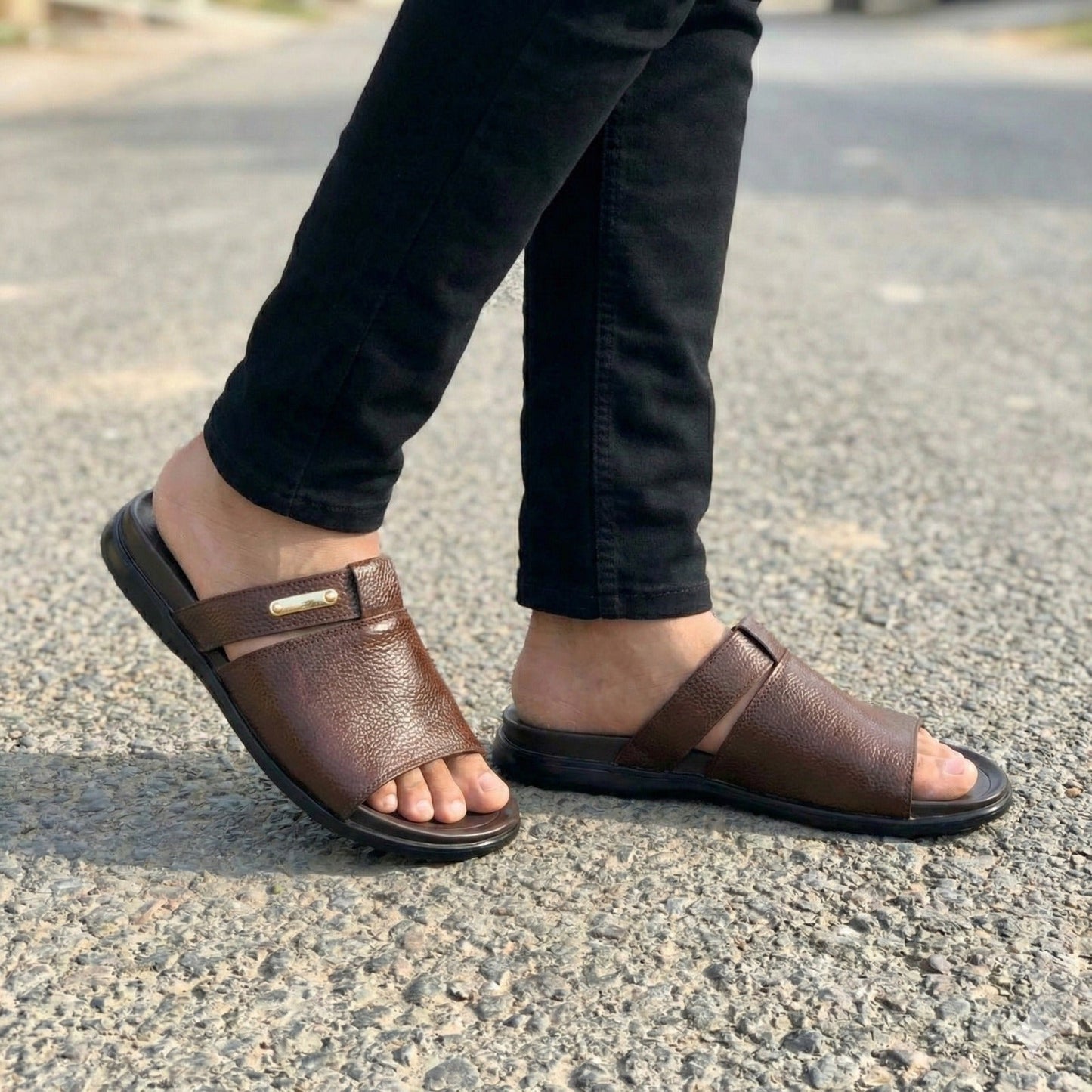 HP - Medicated Leather Slipper - 015 - BR - HiPatch Store