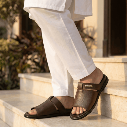 HP - Medicated Leather Slipper - 015 - BR - HiPatch Store